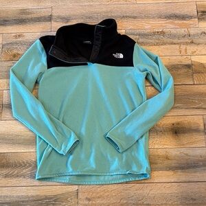 The North Face Black and Teal Pullover Jacket